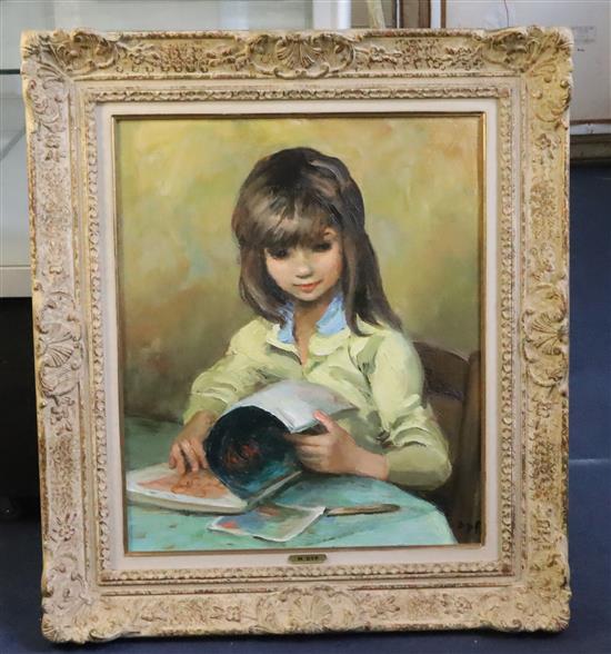 § Marcel Dyf (1899-1985) Petite Fille aux Images 21 x 17.5in.